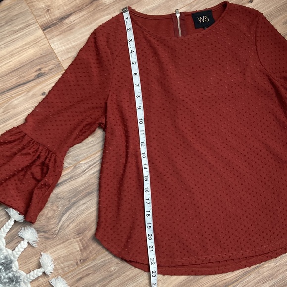 W5 | Bell sleeved blouse rust orange brown small - Picture 6 of 9